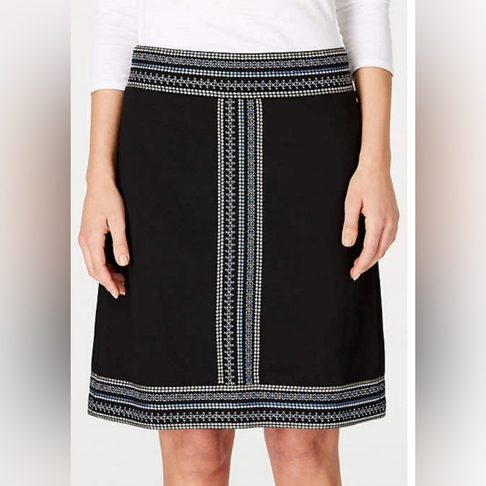 J. Jill Black and White A-Line Knee-Length Skirt - Picture 7 of 7